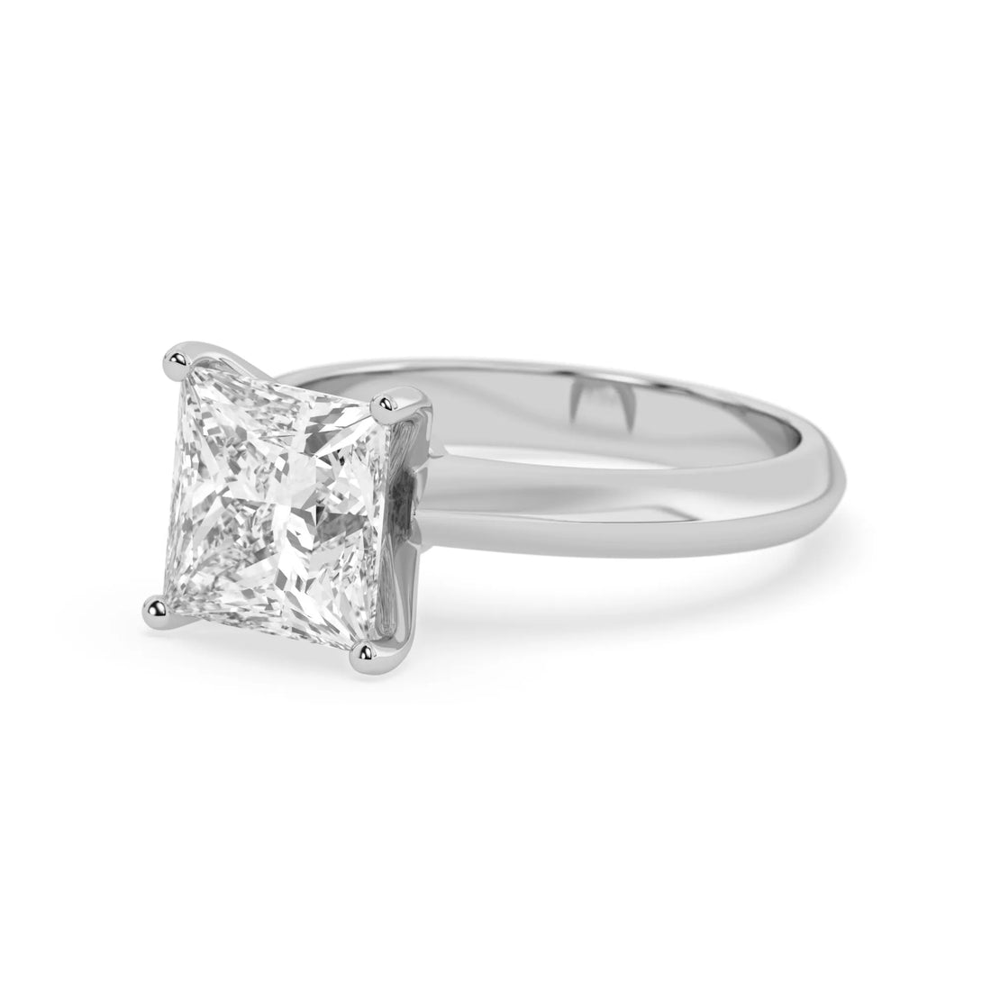 OctaPearl 3.5 ct Princess Cut Lab Grown Diamond Solitaire Engagement Ring