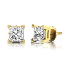 Princess Cut Lab Grown Diamond Stud Earrings - 4.00 CTW