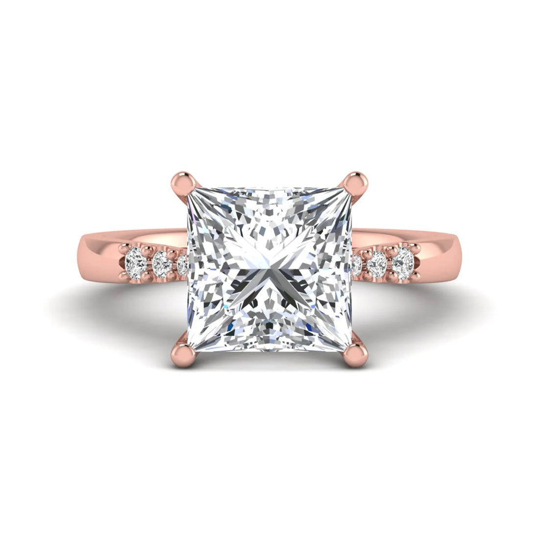 OctaPearl 4 ct Princess Cut Lab Grown Diamond Vintage Solitaire Engagement Ring