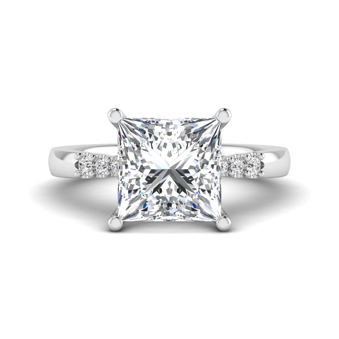 OctaPearl 4 ct Princess Cut Lab Grown Diamond Vintage Solitaire Engagement Ring