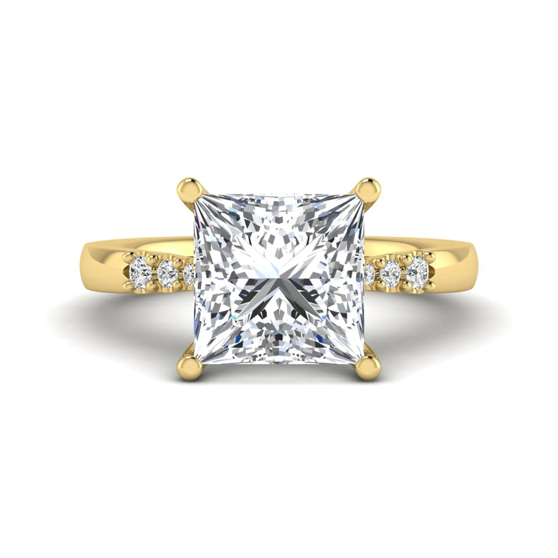 OctaPearl 4 ct Princess Cut Lab Grown Diamond Vintage Solitaire Engagement Ring