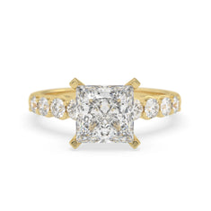 OctaPearl 3 ct Princess Cut Lab Grown Diamond Pave Engagement Ring