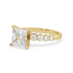 OctaPearl 3 ct Princess Cut Lab Grown Diamond Pave Engagement Ring - alternate view