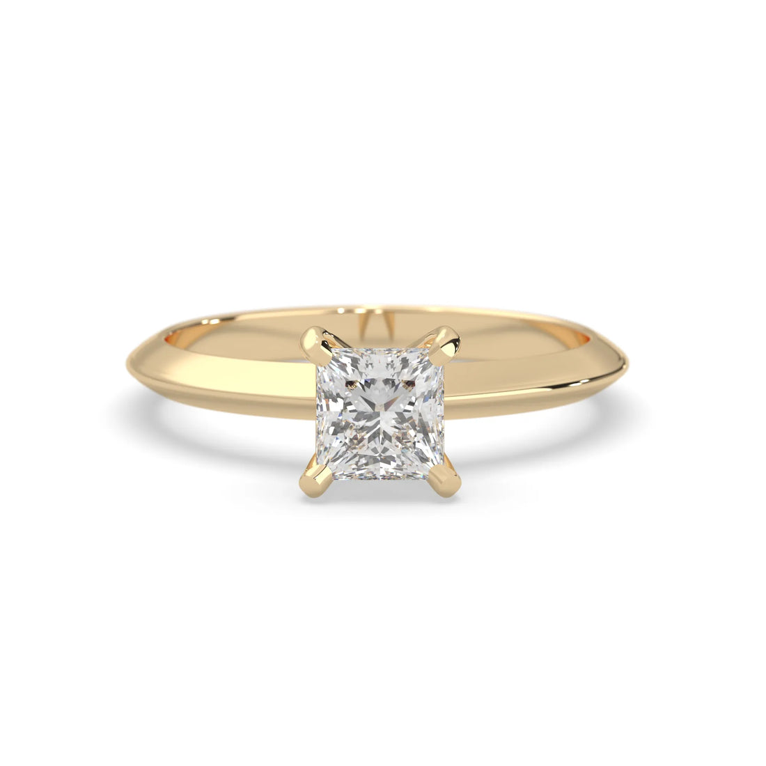 OctaPearl Princess Cut Solitaire Engagement Ring - Yellow Gold