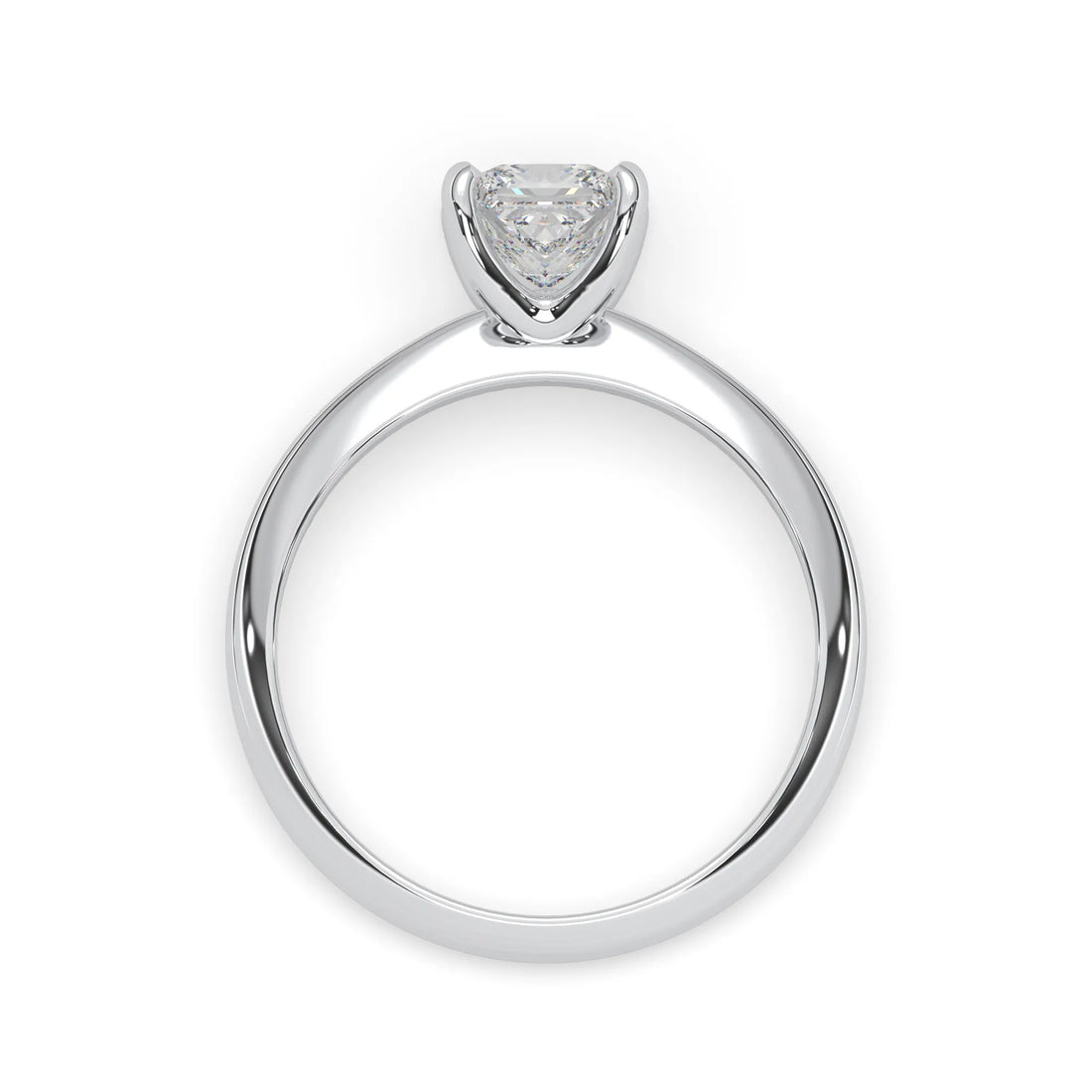OctaPearl Princess Cut Solitaire Engagement Ring - White Gold