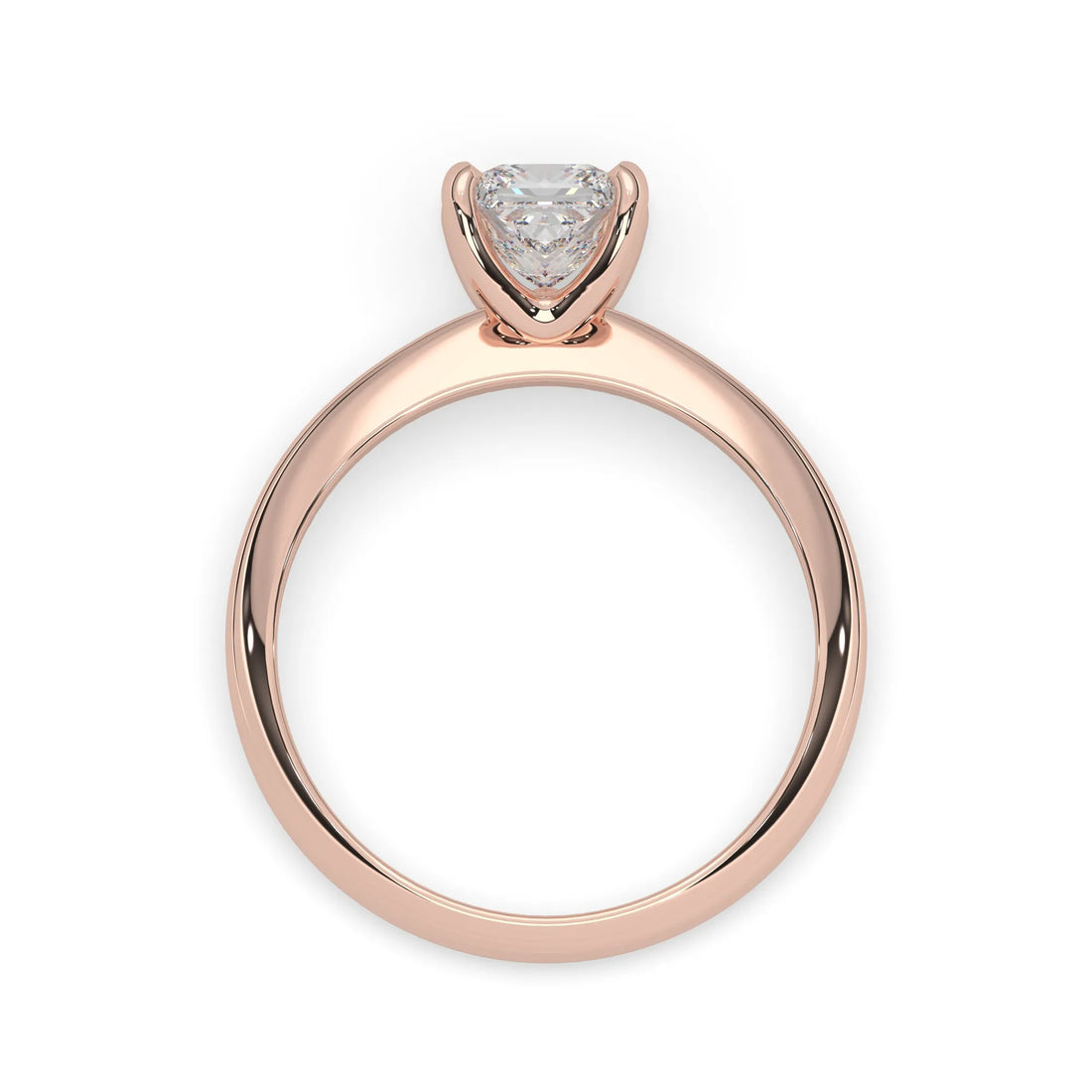 OctaPearl Princess Cut Solitaire Engagement Ring - Rose Gold