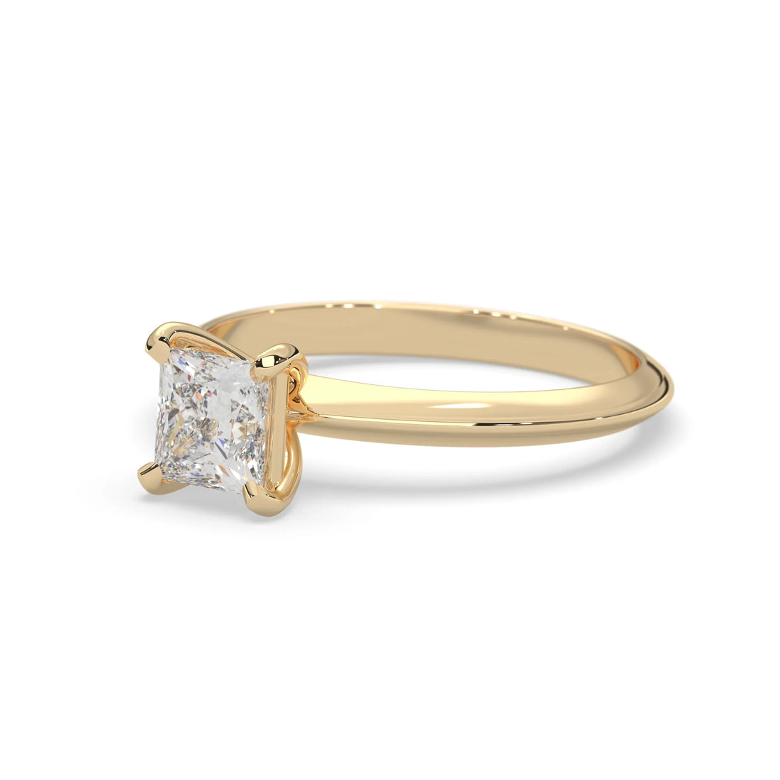 OctaPearl Princess Cut Solitaire Engagement Ring - Yellow Gold