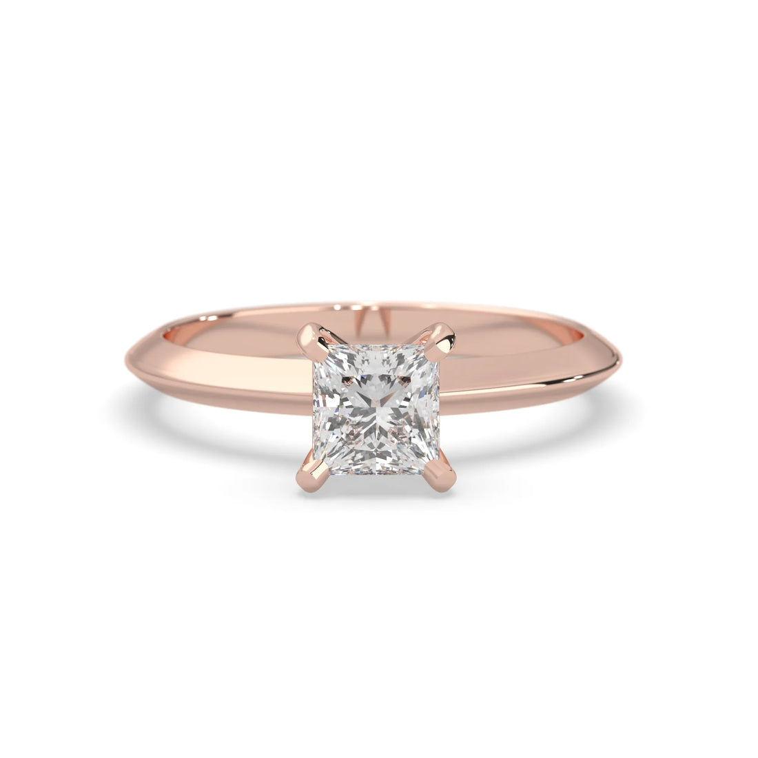 OctaPearl Princess Cut Solitaire Engagement Ring - Rose Gold