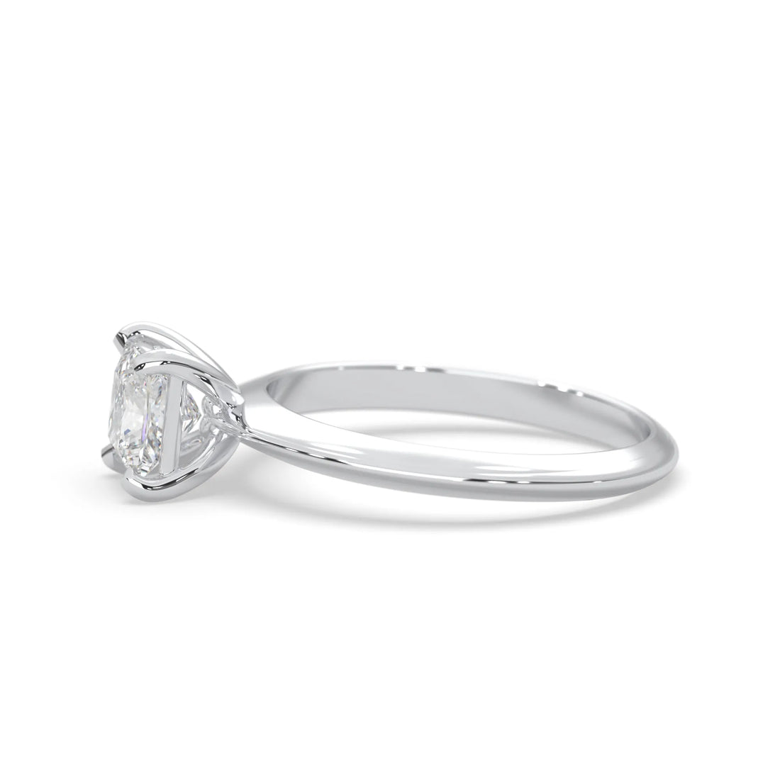 OctaPearl Princess Cut Solitaire Engagement Ring - White Gold