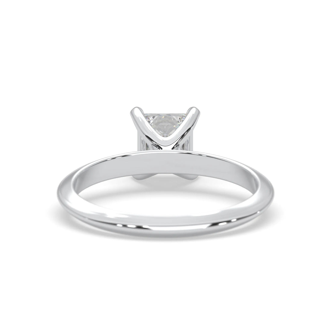 OctaPearl Princess Cut Solitaire Engagement Ring - White Gold