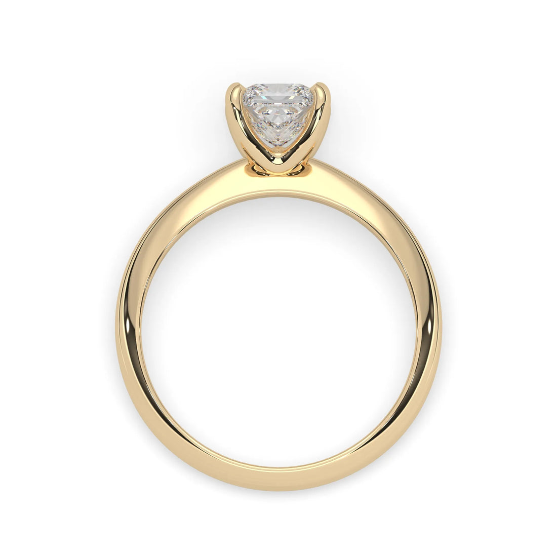 OctaPearl Princess Cut Solitaire Engagement Ring - Yellow Gold