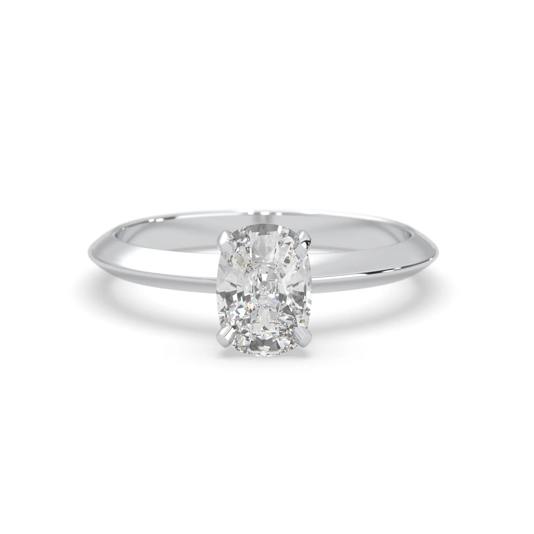 OctaPearl Cushion Cut Solitaire Engagement Ring
