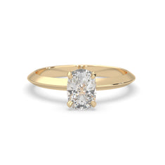 OctaPearl Cushion Cut Solitaire Engagement Ring