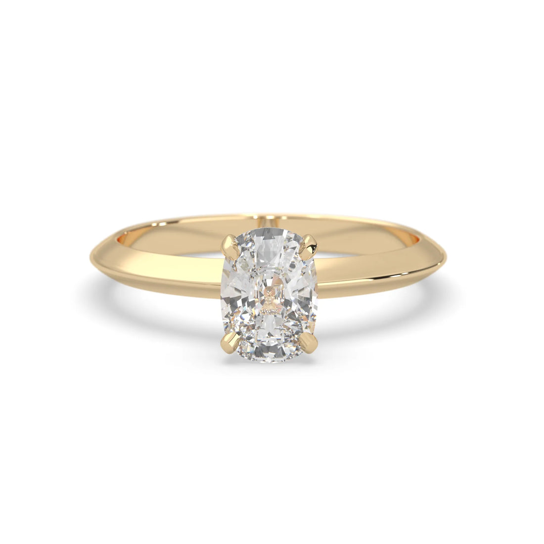 OctaPearl Cushion Cut Solitaire Engagement Ring