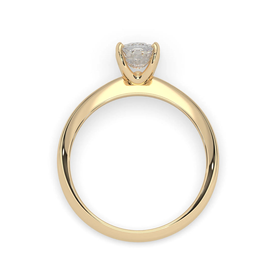 OctaPearl Cushion Cut Solitaire Engagement Ring