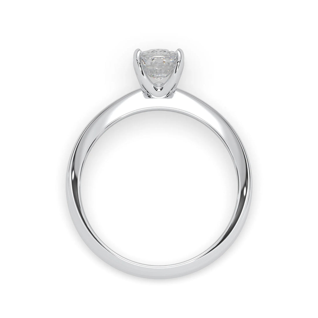OctaPearl Cushion Cut Solitaire Engagement Ring