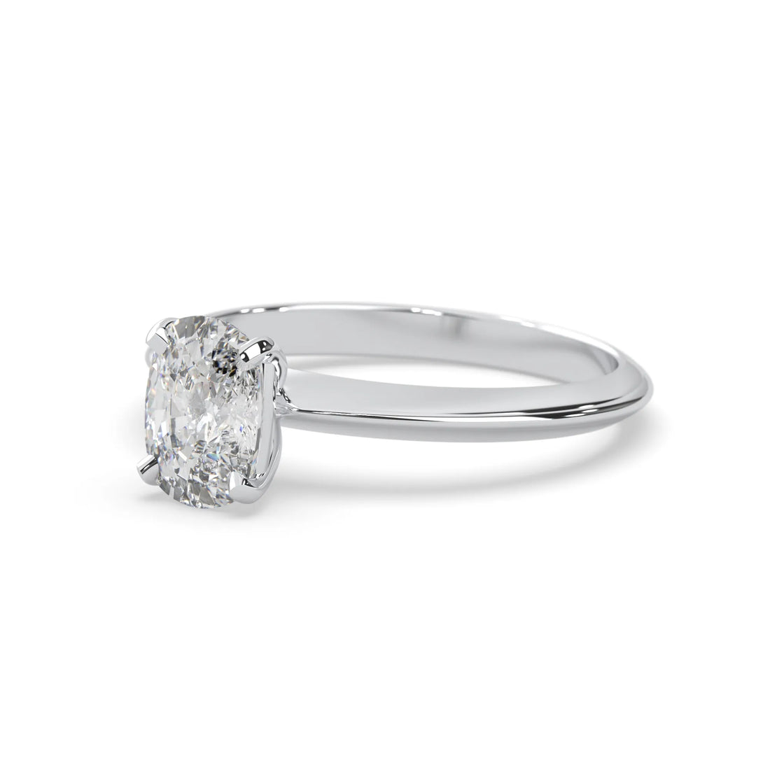 OctaPearl Cushion Cut Solitaire Engagement Ring