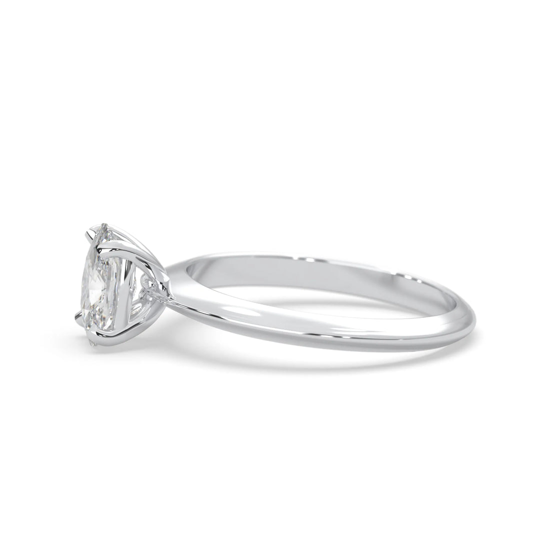 OctaPearl Cushion Cut Solitaire Engagement Ring