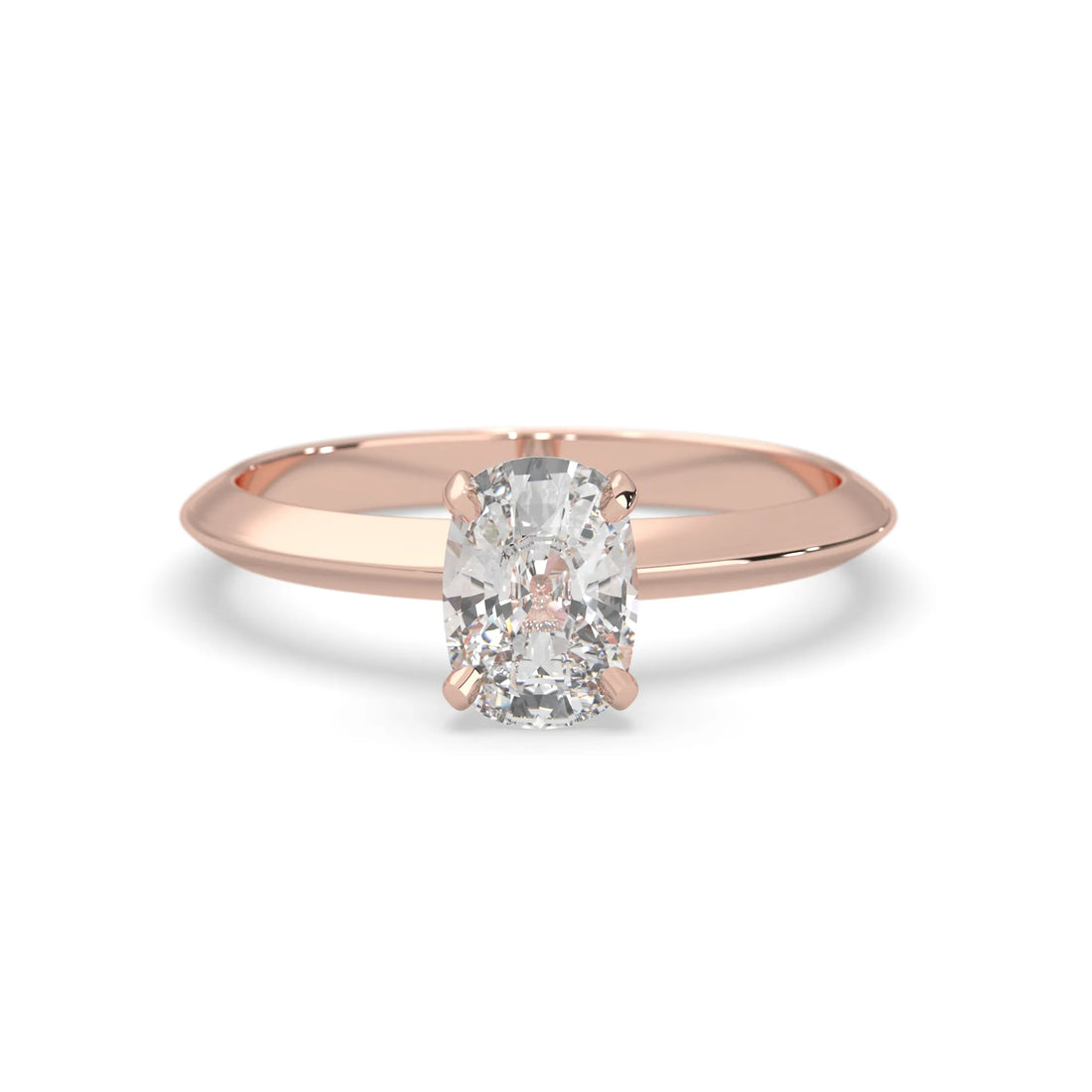 OctaPearl Cushion Cut Solitaire Engagement Ring