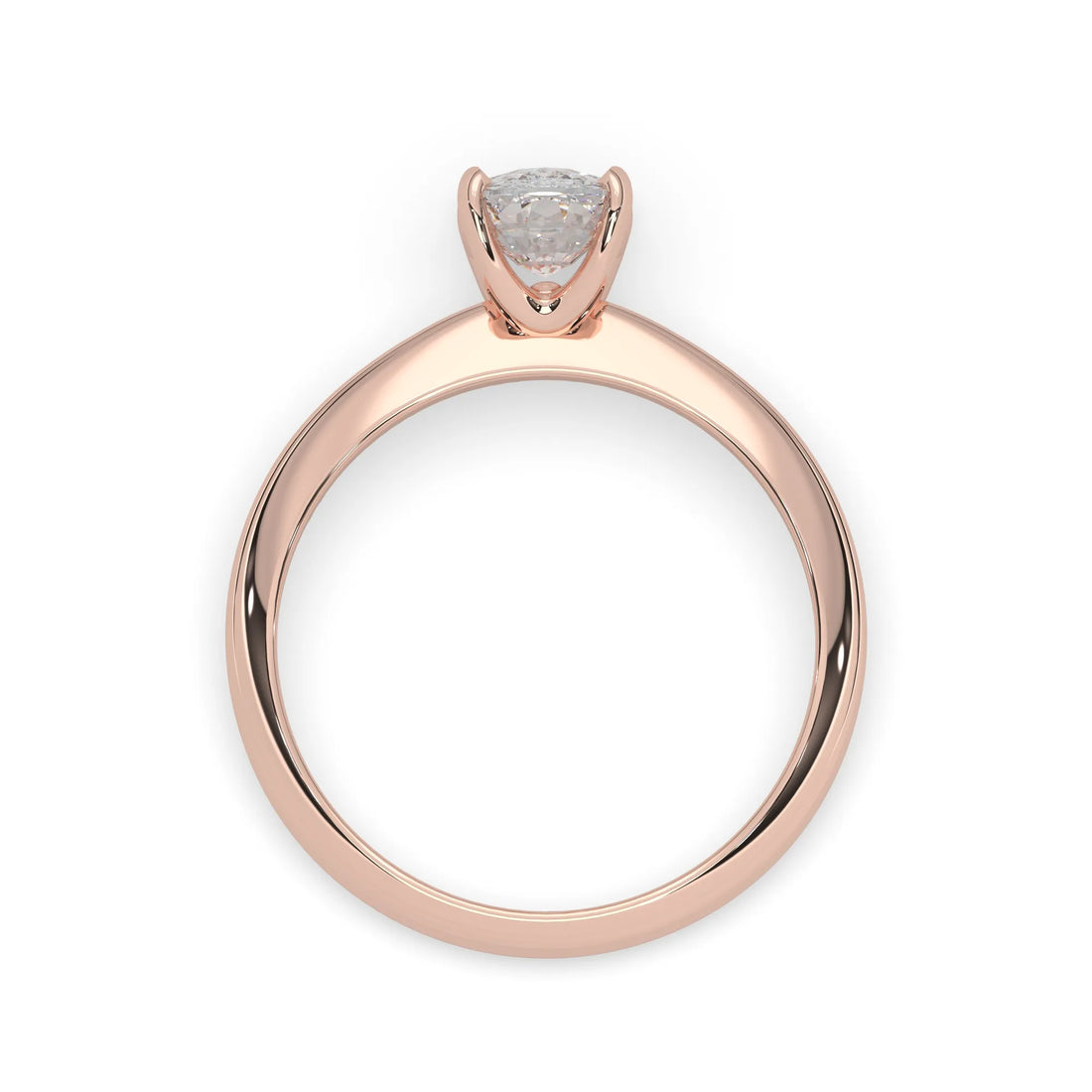 OctaPearl Cushion Cut Solitaire Engagement Ring