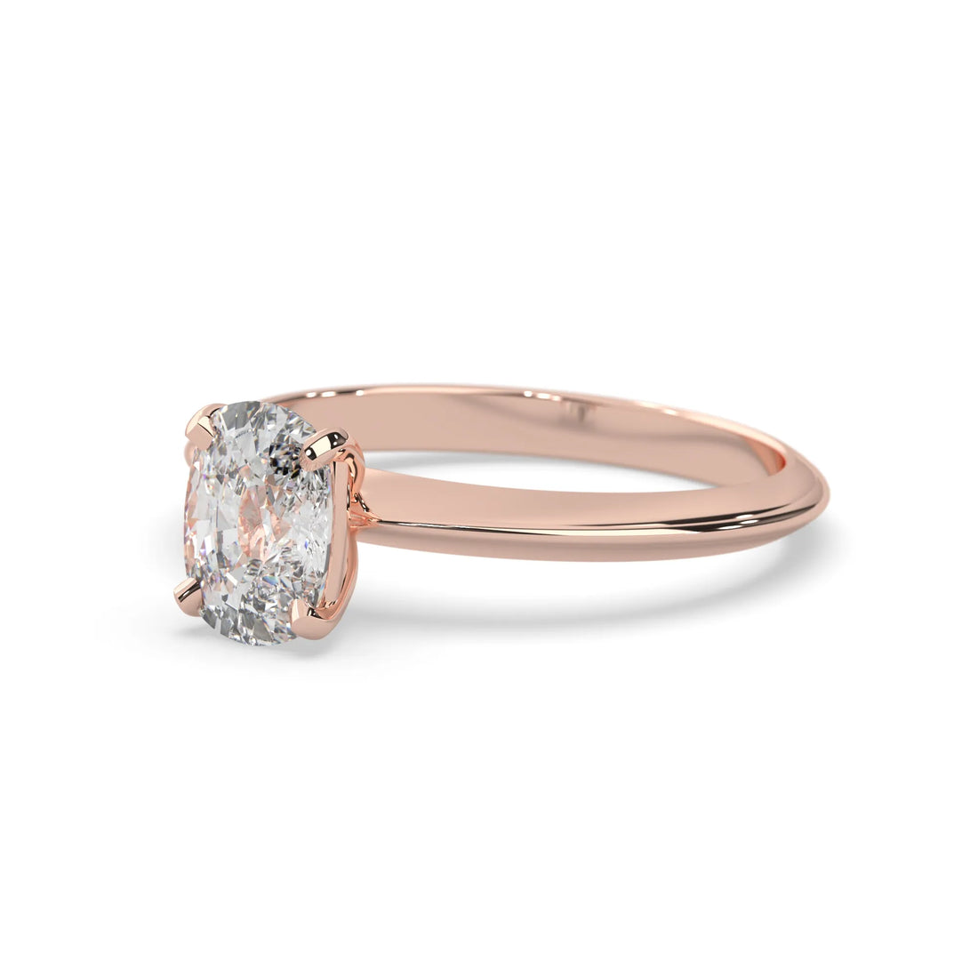 OctaPearl Cushion Cut Solitaire Engagement Ring