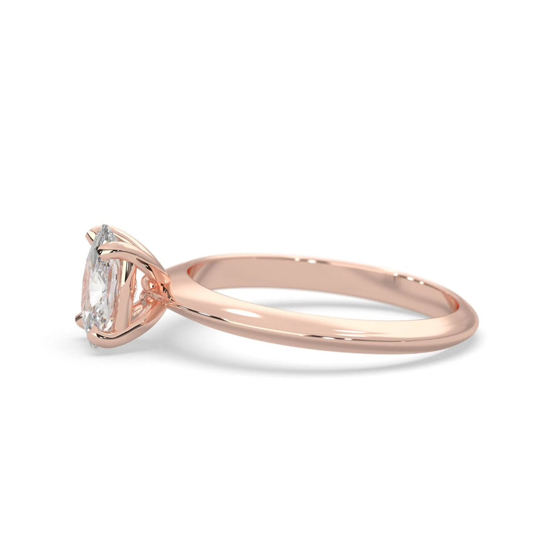 OctaPearl Cushion Cut Solitaire Engagement Ring