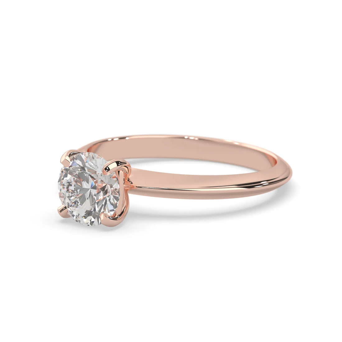 OctaPearl Round Cut Lab Grown Diamond Solitaire Engagement Ring