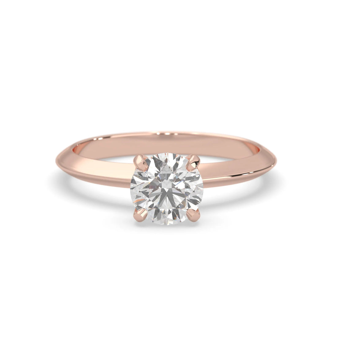 OctaPearl Round Cut Lab Grown Diamond Solitaire Engagement Ring