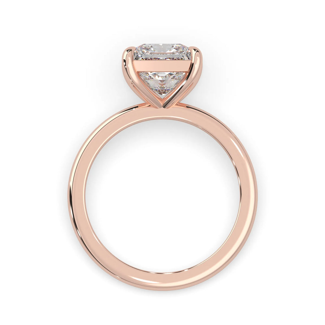 OctaPearl Princess Cut Solitaire Lab Grown Diamond Engagement Ring - Rose Gold