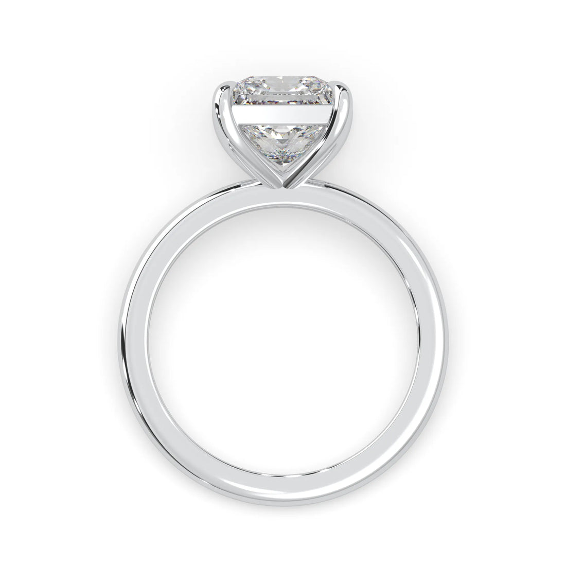 OctaPearl Princess Cut Solitaire Lab Grown Diamond Engagement Ring - White Gold