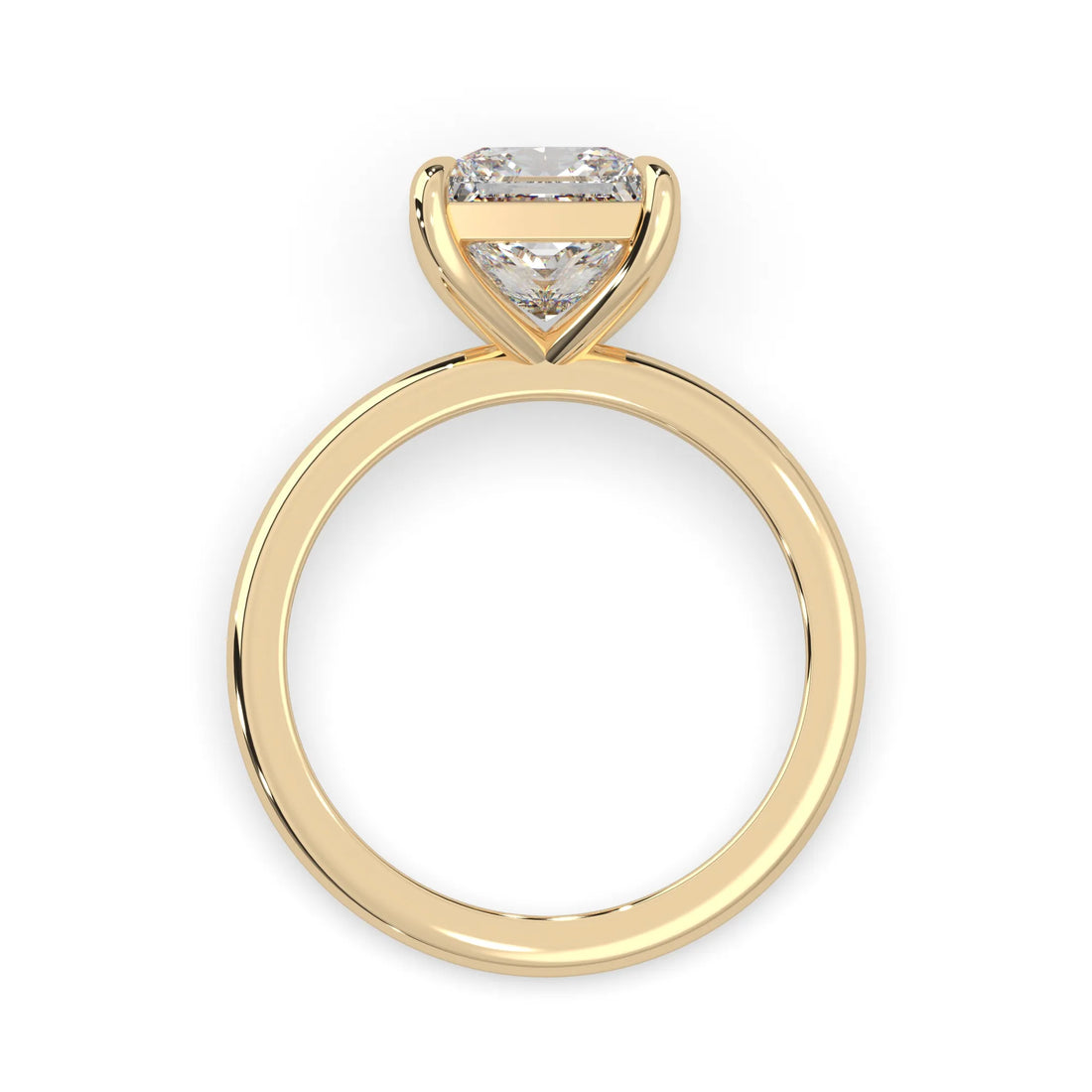 OctaPearl Princess Cut Solitaire Lab Grown Diamond Engagement Ring - Yellow Gold