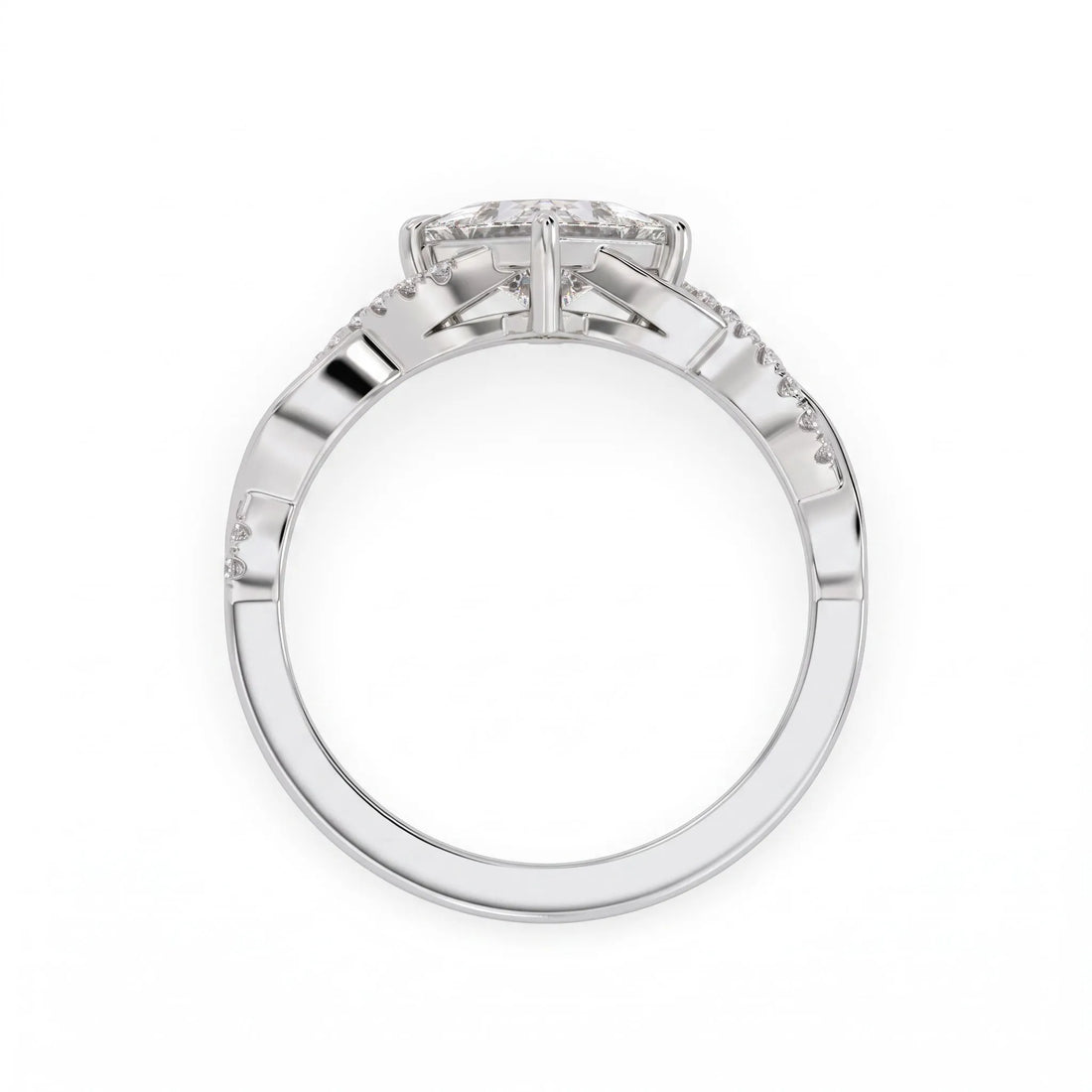 OctaPearl 1 ct Princess Cut Twist Lab Grown Diamond Engagement Ring