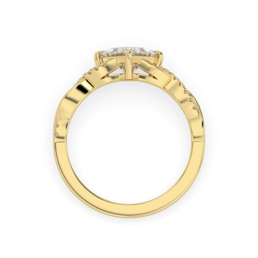 OctaPearl 1 ct Princess Cut Twist Lab Grown Diamond Engagement Ring