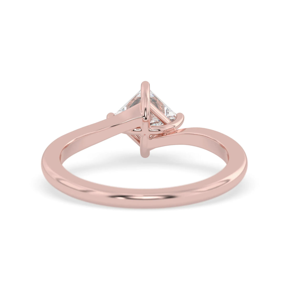 OctaPearl Princess Lab Grown Diamond Solitaire Bypass Engagement Ring
