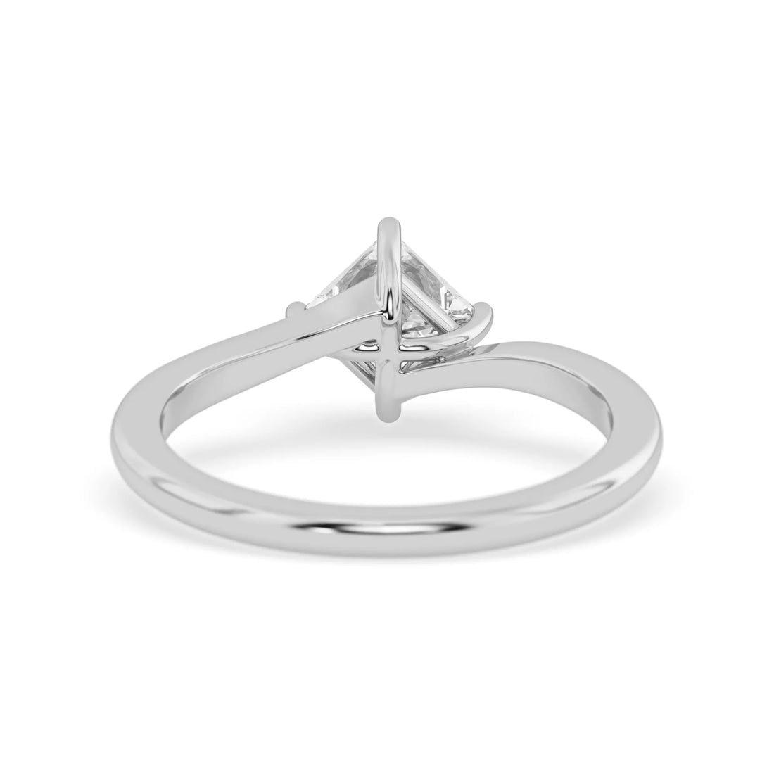 OctaPearl Princess Lab Grown Diamond Solitaire Bypass Engagement Ring