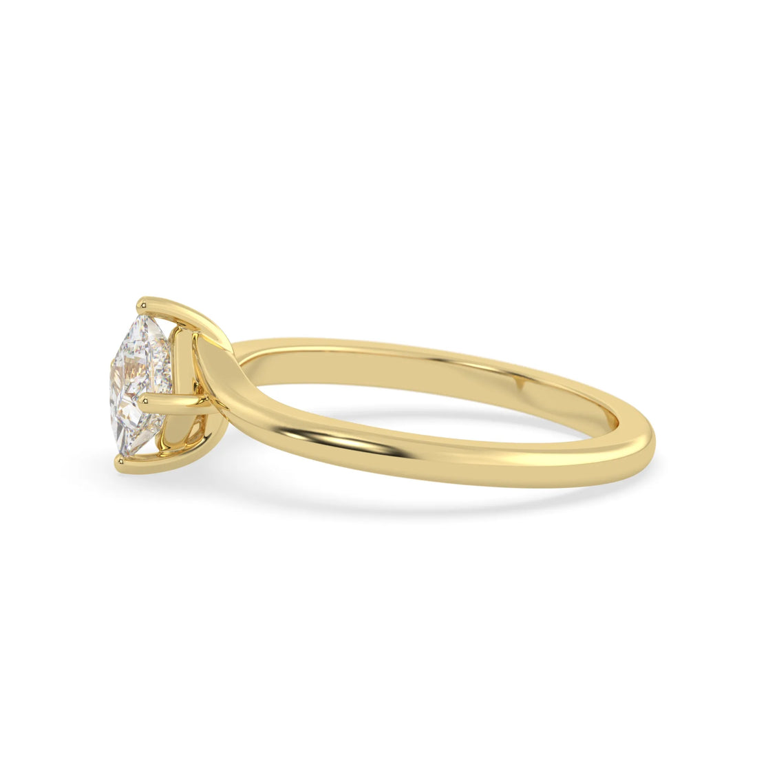 OctaPearl Princess Lab Grown Diamond Solitaire Bypass Engagement Ring