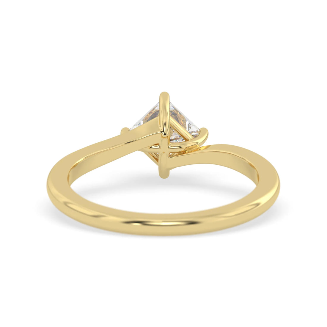 OctaPearl Princess Lab Grown Diamond Solitaire Bypass Engagement Ring