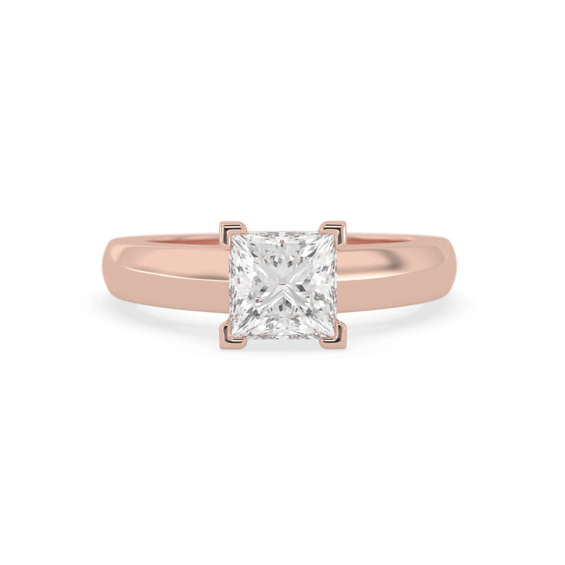 OctaPearl 2 ct Princess Lab Grown Diamond Solitaire Engagement Ring