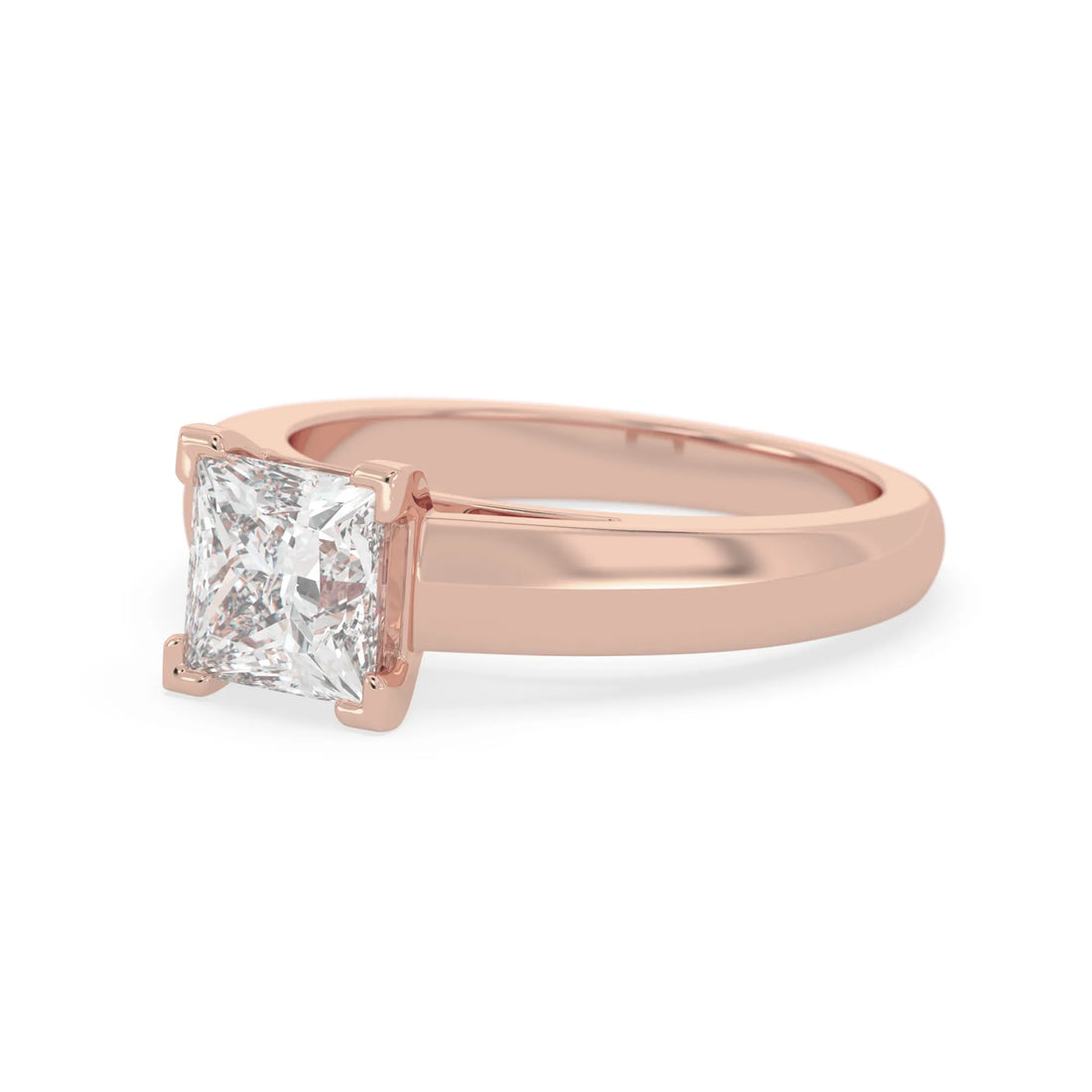 OctaPearl 2 ct Princess Lab Grown Diamond Solitaire Engagement Ring