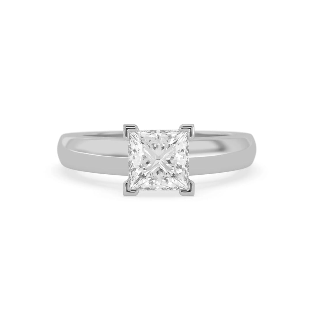 OctaPearl 2 ct Princess Lab Grown Diamond Solitaire Engagement Ring