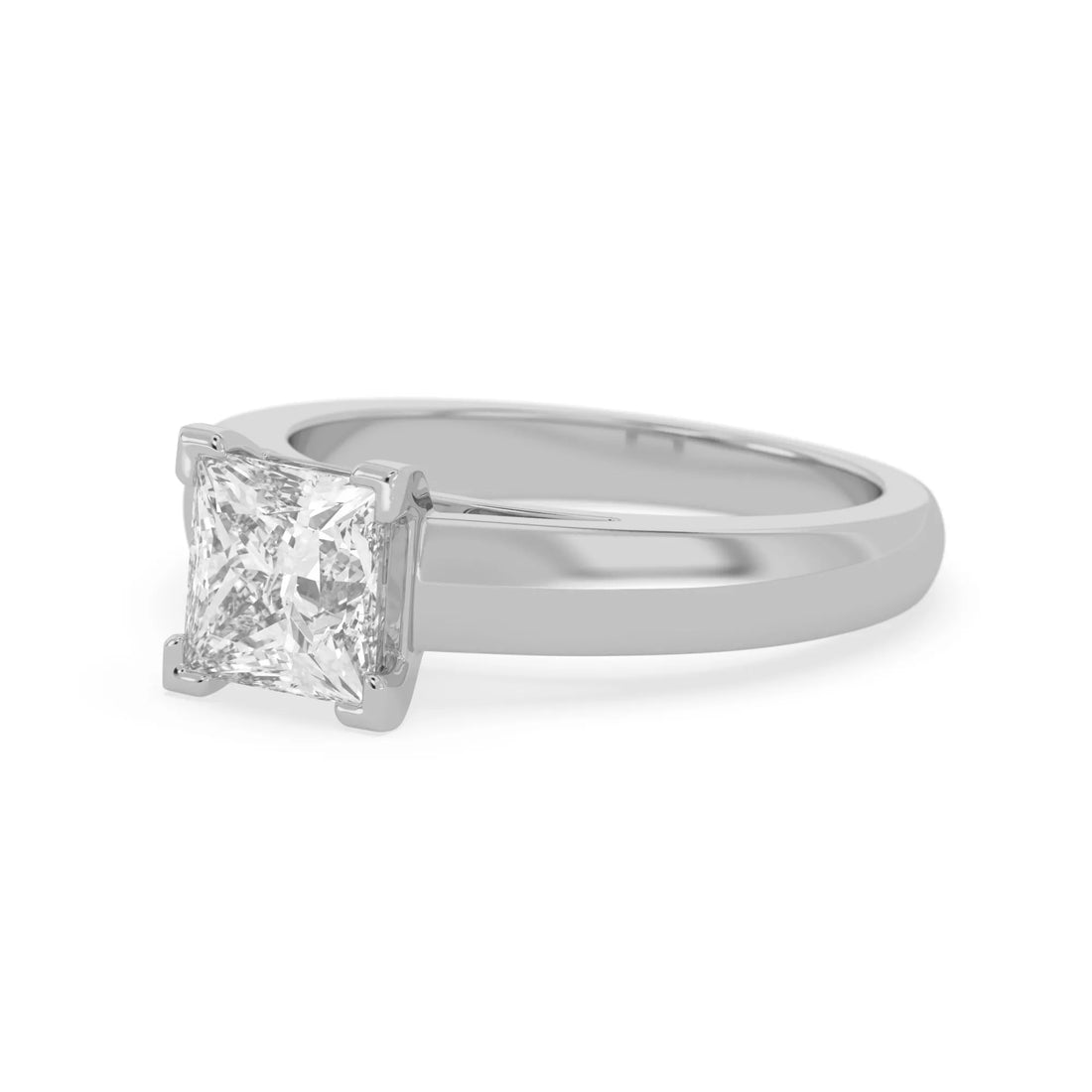 OctaPearl 2 ct Princess Lab Grown Diamond Solitaire Engagement Ring