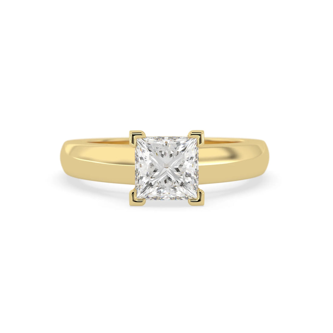 OctaPearl 2 ct Princess Lab Grown Diamond Solitaire Engagement Ring