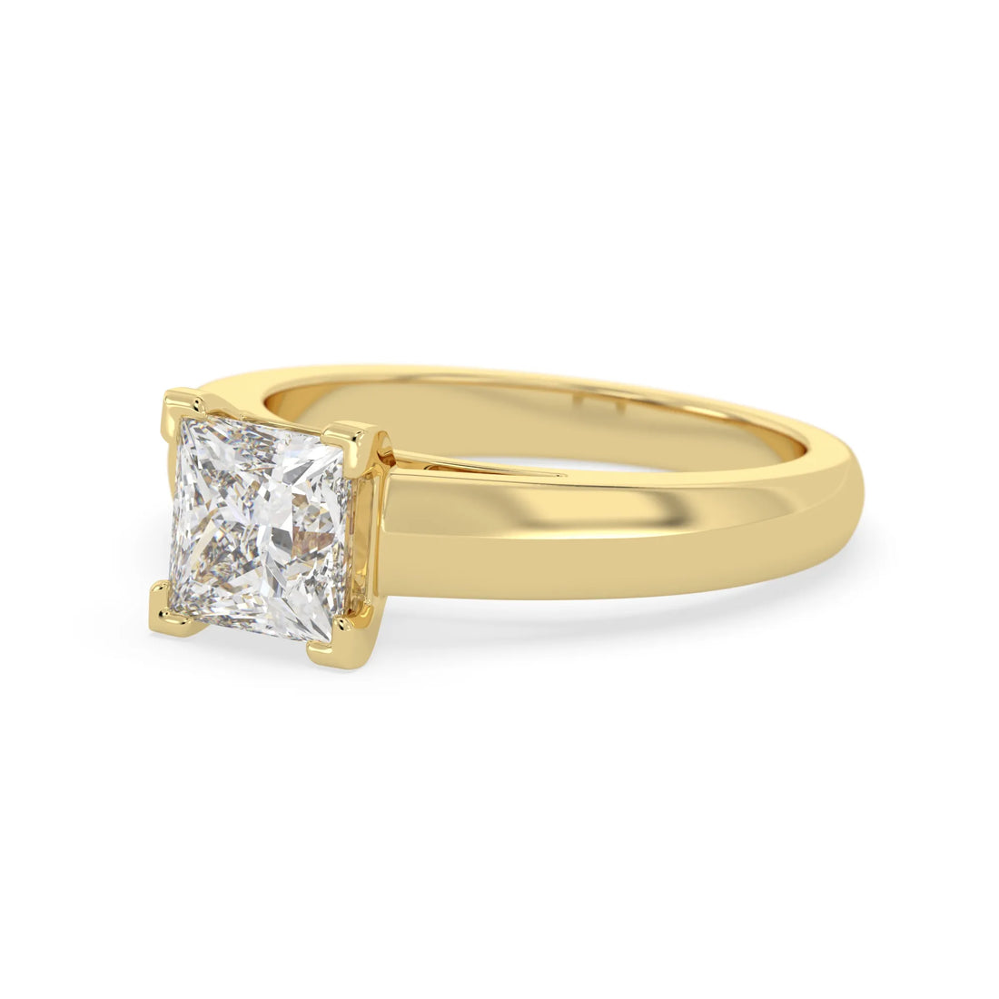 OctaPearl 2 ct Princess Lab Grown Diamond Solitaire Engagement Ring