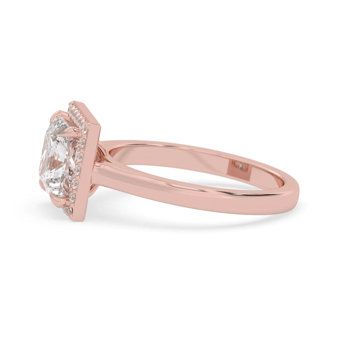 OctaPearl 2 ct Princess Lab Grown Diamond Halo Engagement Ring