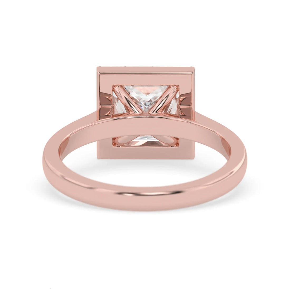 OctaPearl 2 ct Princess Lab Grown Diamond Halo Engagement Ring