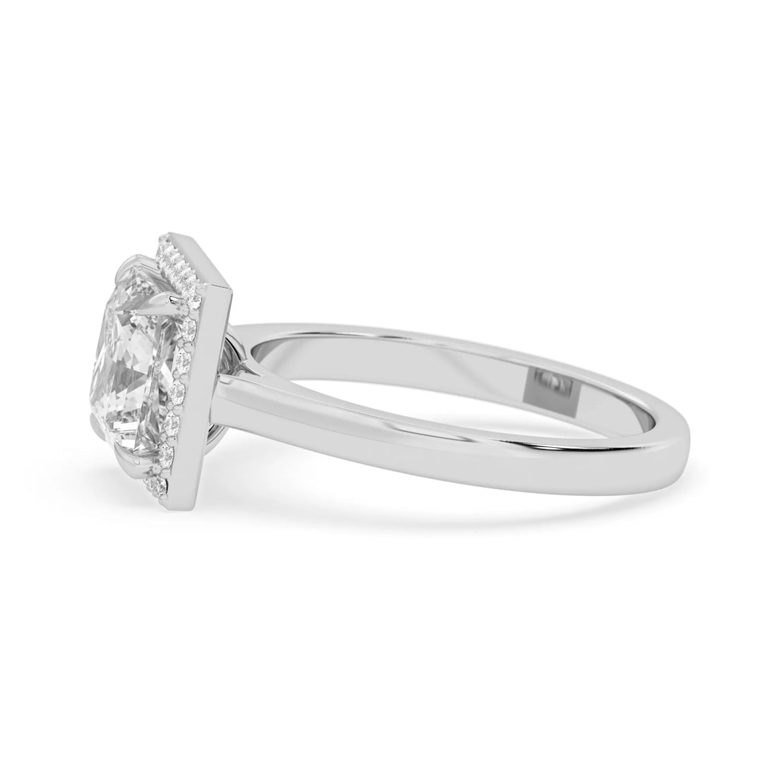 OctaPearl 2 ct Princess Lab Grown Diamond Halo Engagement Ring