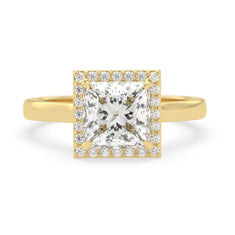 OctaPearl 2 ct Princess Lab Grown Diamond Halo Engagement Ring