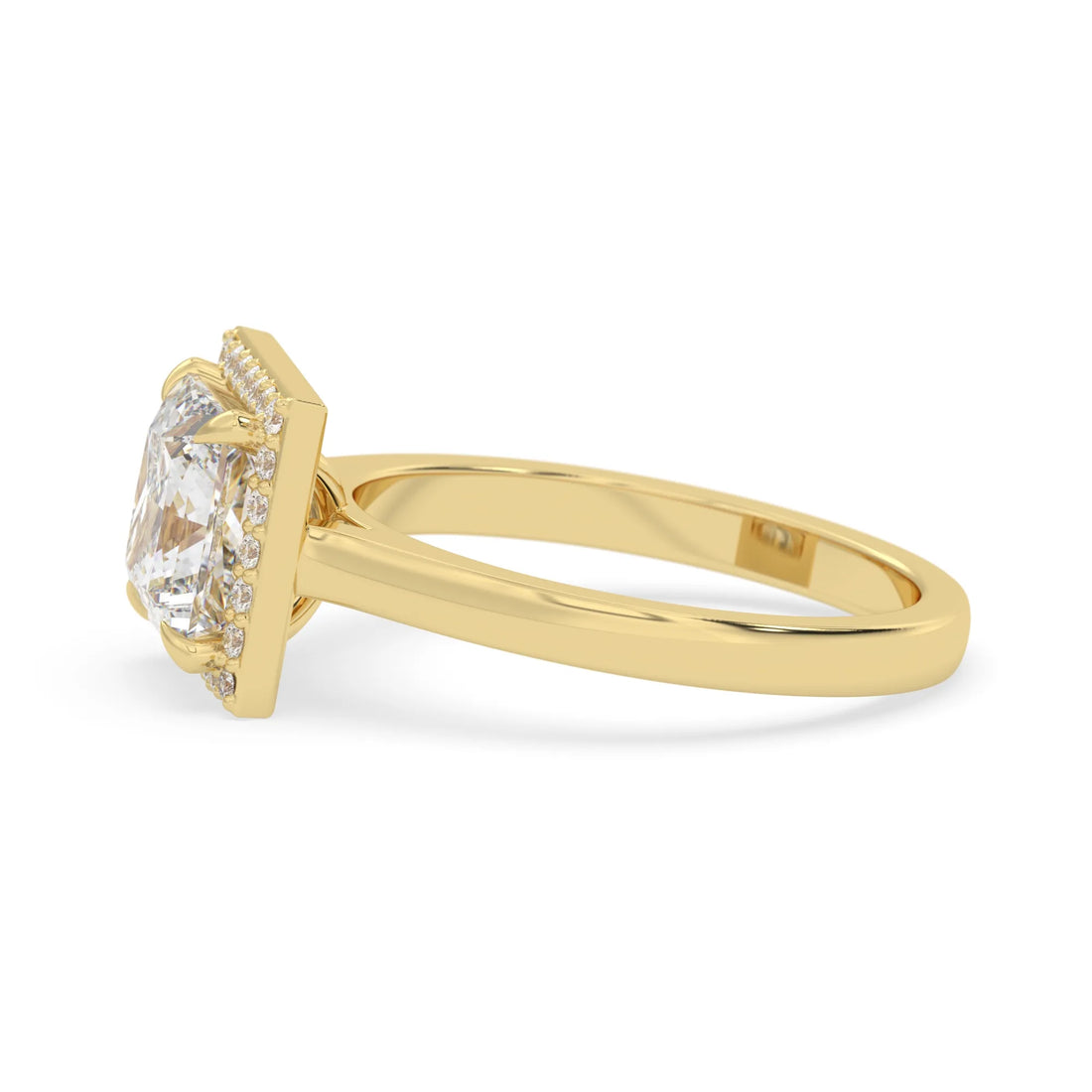 OctaPearl 2 ct Princess Lab Grown Diamond Halo Engagement Ring