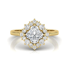 1.5 ct Princess Halo Lab Grown Diamond Engagement Ring