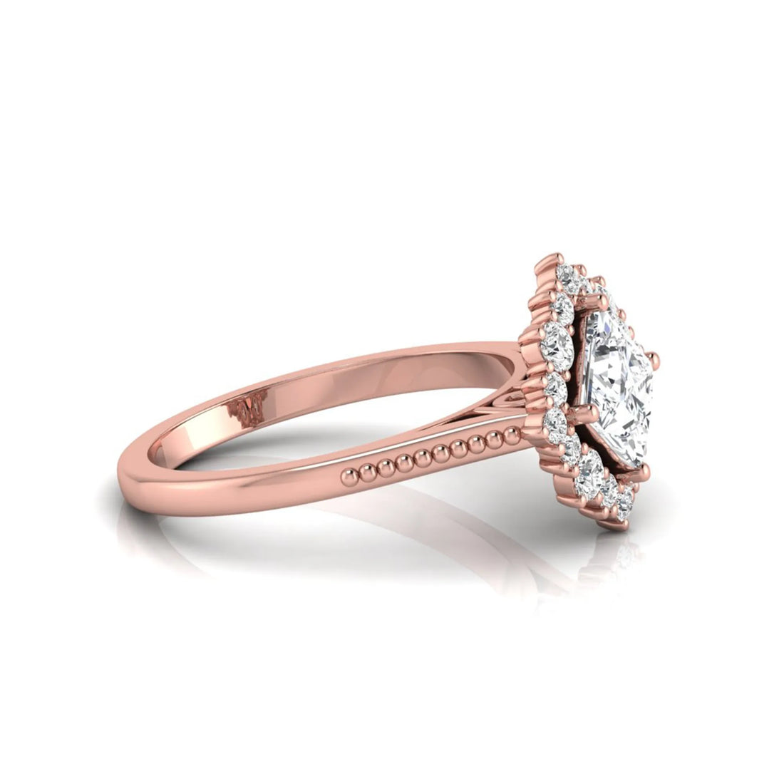 OctaPearl 1.5 ct Princess Halo Lab Grown Diamond Engagement Ring